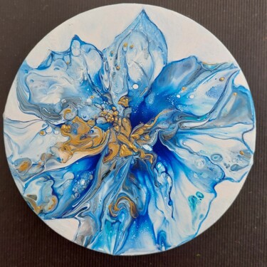 Abstraktе  blau Blume auf weiss